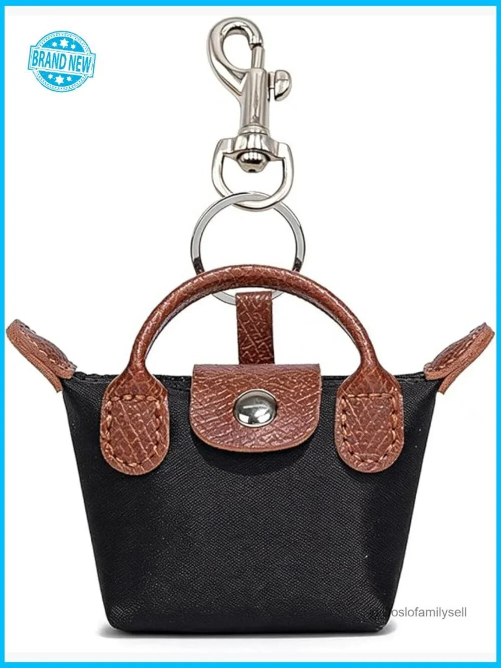 Mini Backpack Keychain Coin Purse Nylon Leather Trim Fashionable Bag Charm